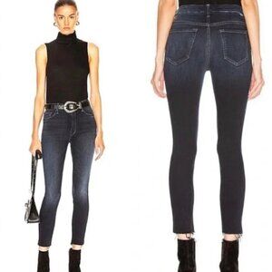 MOTHER High Waisted Looker Ankle Fray In Last Call Wash